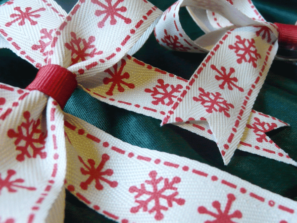 Fat Red Snowflake bow - Image 2