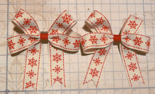 Fat Red Snowflake bow - Image 4