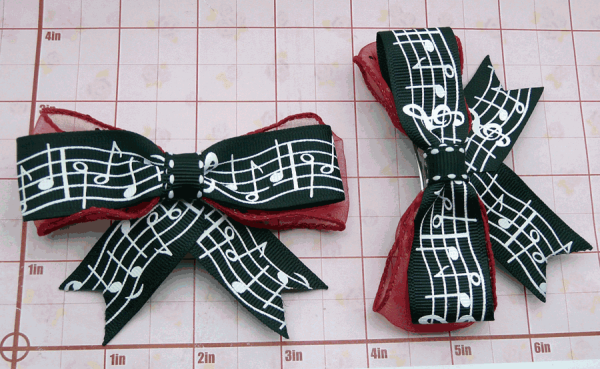 Red Glitter Music note bow - Image 5