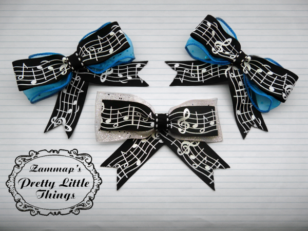 Glitter Music Note Bow