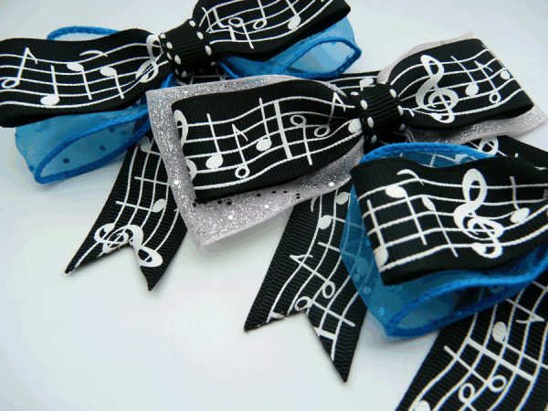 Glitter Music Note Bow - Image 2