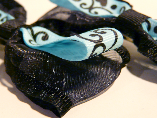 Organza teal Swirl Bow - Image 2