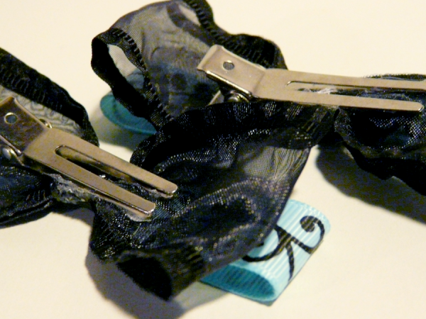 Organza teal Swirl Bow - Image 3