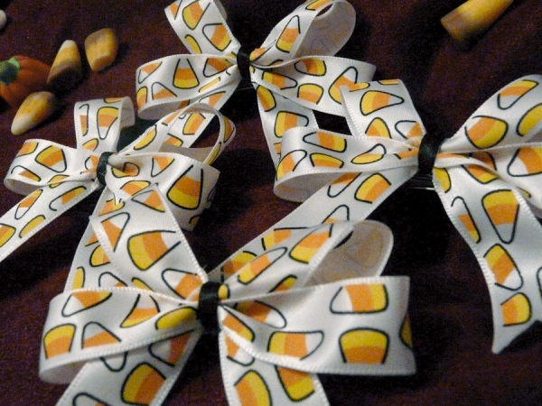 Fat White Candy Corn Bow - Image 2
