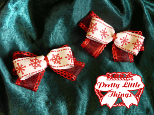Red picot snowflake bow