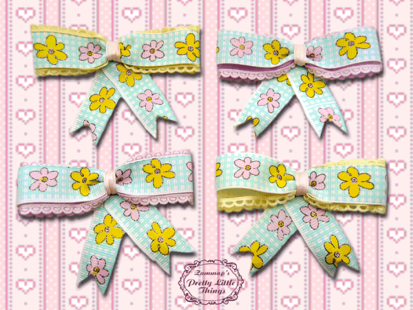 Picot cartoon flower bow