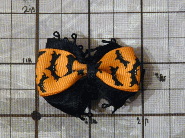 Small Halloween Bat Bow - Image 4