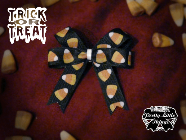 Fat Black Candy Corn Bow