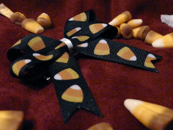 Fat Black Candy Corn Bow - Image 2