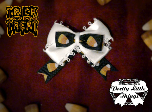 Big Black Candy Corn Bow