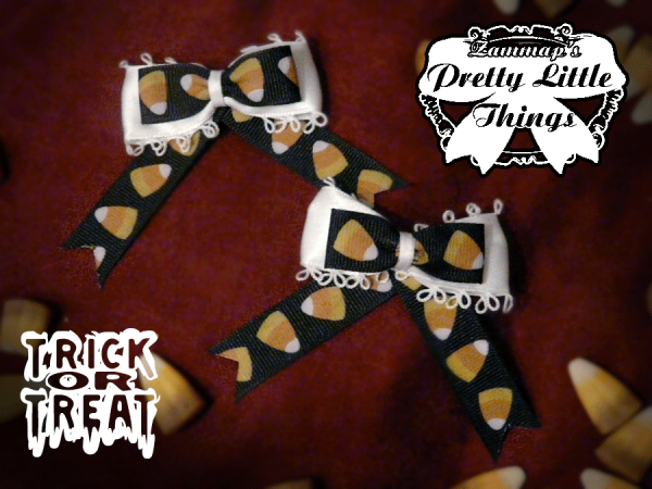 Black Candy Corn Bow