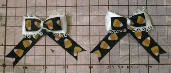 Black Candy Corn Bow - Image 4