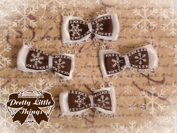 Mini Brown Snow Flake Bow