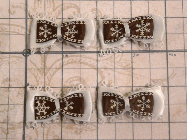 Mini Brown Snow Flake Bow - Image 5