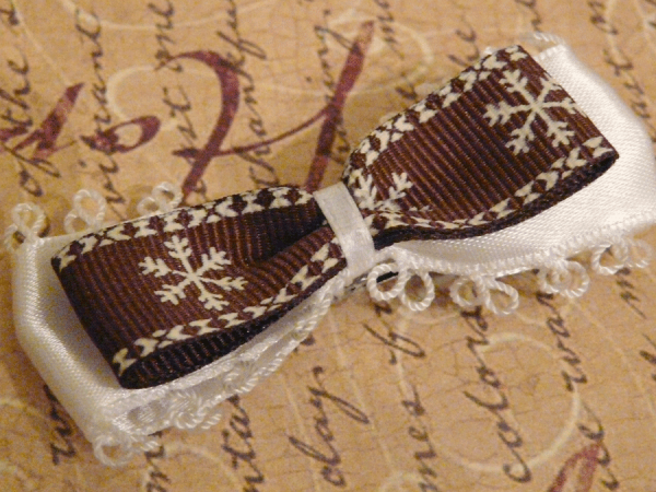 Plain Brown Snow Flake Bow - Image 2