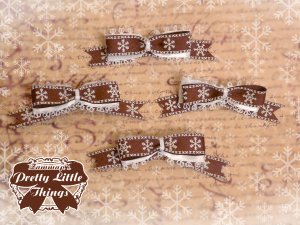 Long Brown Snow Flake Bow