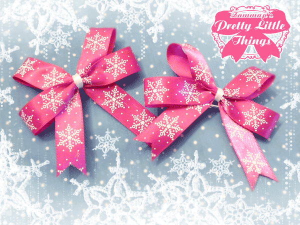 Loopy Pink Snow Flake Bow