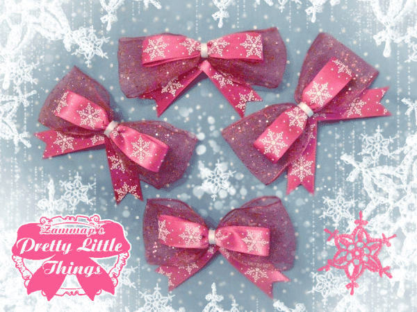 Pink Snow Flake bow