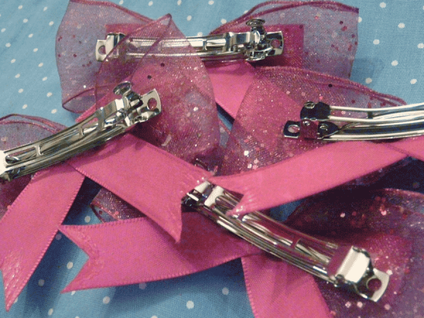 Pink Snow Flake bow - Image 3