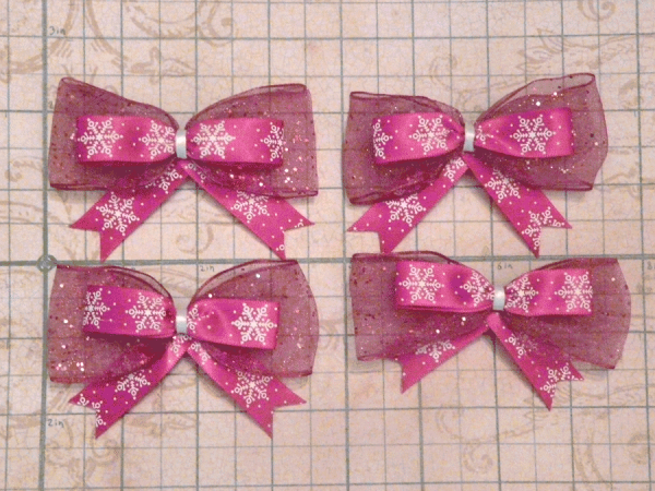 Pink Snow Flake bow - Image 5