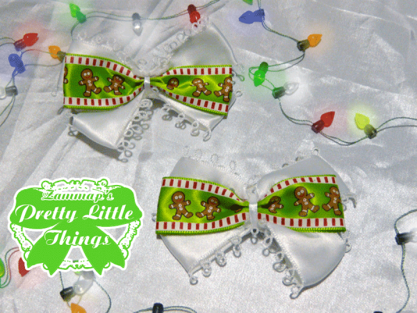 White Gingerbread man bow