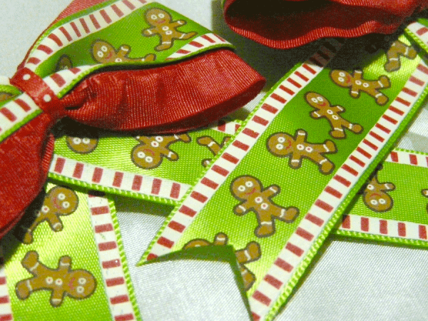 Ruffled Gingerbread man bow - Image 2