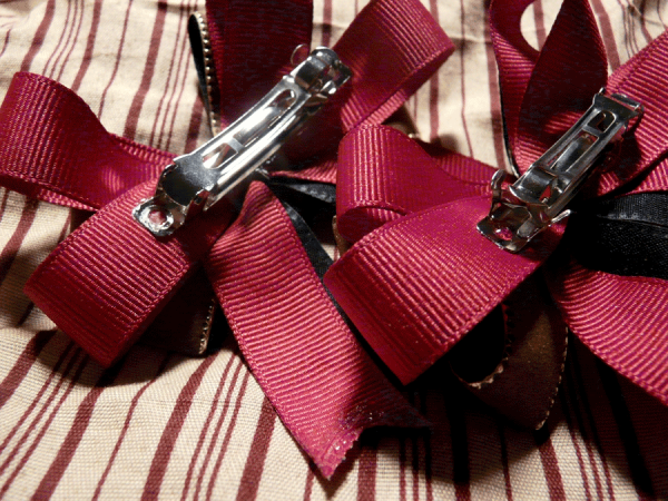 Maroon Chocolate Velvet Bow - Image 3