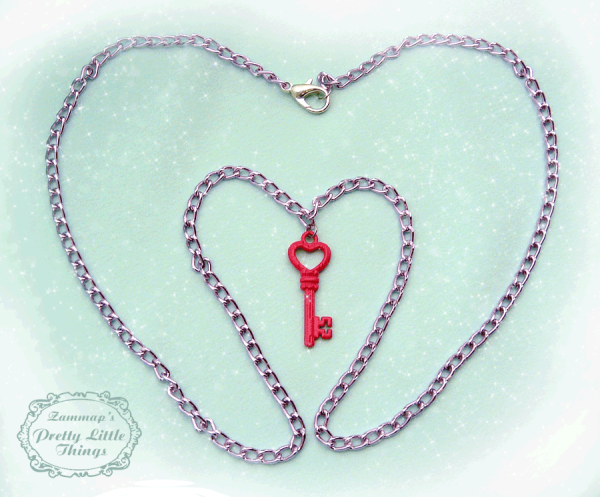 Pink Key Necklace